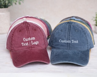 Personalisierter Texthut, benutzerdefiniertes Logo gestickter Hut, Retro-Baseballhut, Vintage-Stil Trucker-Hut, kundenspezifische Papakappe, Unisex-Baseballhut