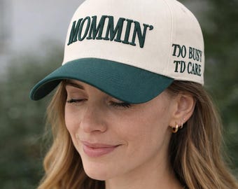 Mommin Baseball Cap, Funny Mom Hat with Side Embroidery, Embroidered Mom Hat, Mothers Day Gift for Mom
