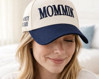 Mommin Baseball Cap,Funny Gift for Mom, MOMMIN Baseball Hat, Embroidered Mom Life Cap, Busy Mom Gift