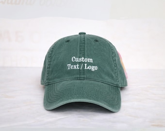 Personalized Text Hat, Custom Logo Embroidered Hat, Retro Baseball Hat, Vintage Style Trucker Hat, Fathers Day Gift, Unisex Baseball Hat.