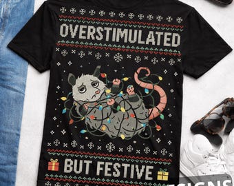 Weihnachten Opossum, lustiges Weihnachts Opossum, lustiges Weihnachts Opossum T-Shirt, niedliches Weihnachtstier Shirt, gemütliches Weihnachtsgeschenk