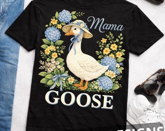 Mama Gans PNG, Dumme Gans Mutter Shirt Design, Niedliche Mama Gans Grafik, Schwangerschaft offenbaren Shirt, Babypartygeschenk PNG
