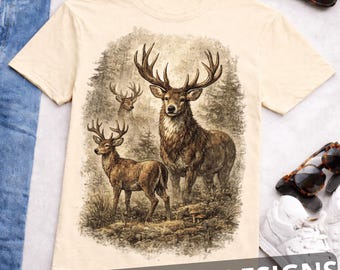 Vintage Deer 90s Graphic Style PNG, Grunge Retro Hunter Deer Faded PNG, Nature Y2k PNG, 2000s Deer Gift