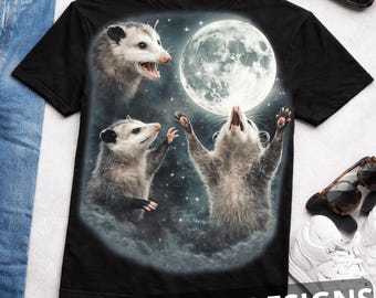 Opossum hurlant à la lune PNG graphique vintage des années 90, cadeau idiot rétro opossum
