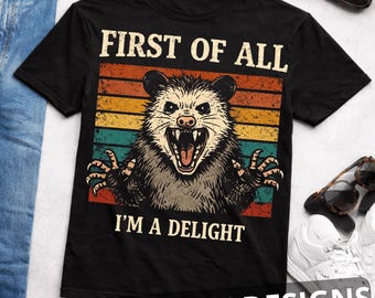 Retro Opossum PNG Ich bin ein sarkastisches mürrisches Zitat, lustiges Opossum-Shirt, niedliches Tierliebhabergeschenk, Vintage Opossum Grafik