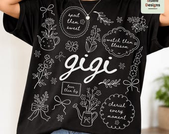 Cottagecore Floral Gigi PNG, Retro Floral Gigi PNG, Best Gigi Ever Vintage Design, Mother's Day Gift PNG, Grandma Floral Sublimation