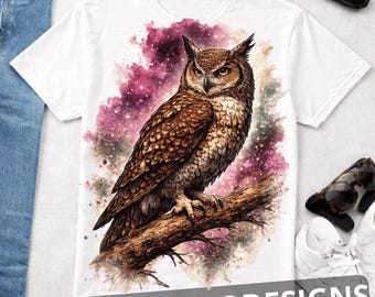 Vintage Owl 90s Graphic PNG, Retro Forest Bird Boho Nature Tee