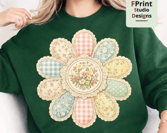 Floral Daisy png Vintage Flower Graphic png, Cottagecore Floral Tee, Spring Summer png