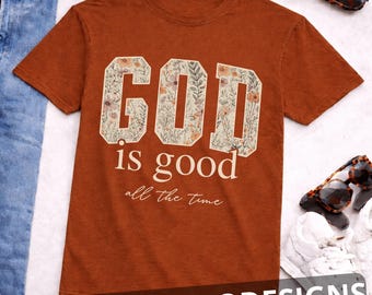 God Is Good All The Time PNG: Christlicher Glaube Design Inspirierendes Zitat png Retro Preppy Bow Aesthetic (Digitaler Download)