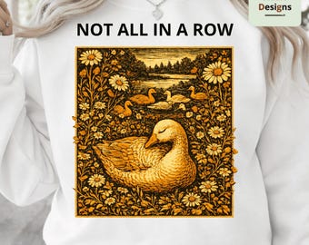 Ducks Not All in A Row png, Funny Vintage Retro Animal png, Homesteading Mama Duck Graphic Tee, Cottagecore Gift for Mom