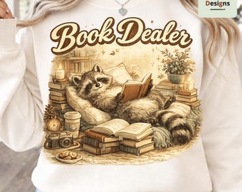 Book Dealer Cat PNG, Funny Reading Cat PNG, Dark Academia Cat Mom Tee, Book Lover Cat Shirt Design, Reader Gift PNG