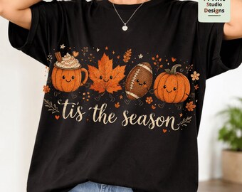 Tis The Season Fall PNG, Autumn Doodle PNG, Pumpkin Spice Sublimation, Hello Autumn Design, Thanksgiving Digital Download