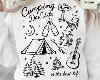 Camping Dad Life PNG, Funny Camping Dad Shirt Design, Outdoor Dad Gift, Hiking Adventure Tee, Father’s Day Camping Shirt