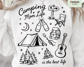 Camping Mom Life PNG, Funny Camping Mom Shirt Design, Outdoor Mom Gift, Hiking Adventure Tee, Mother’s Day Camping Shirt