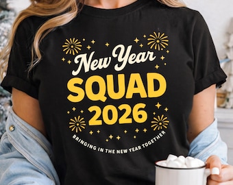 New Year Squad 2026 PNG: New Year Celebration Fireworks Party png Year End Group Quote (Digital Download)