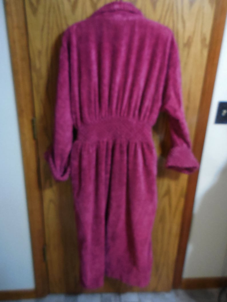 Beautiful Burgundy Red Vintage Chenille BATHROBE Free Shipping Vintage Wine BURGUNDY Heavyweight Chenille ROBE