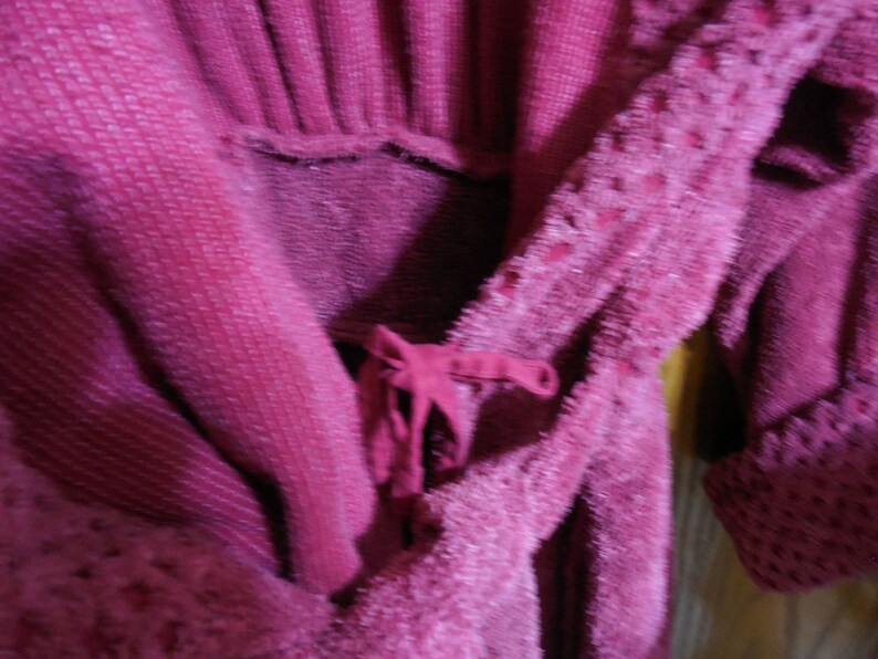 Beautiful Burgundy Red Vintage Chenille BATHROBE Free Shipping Vintage Wine BURGUNDY Heavyweight Chenille ROBE