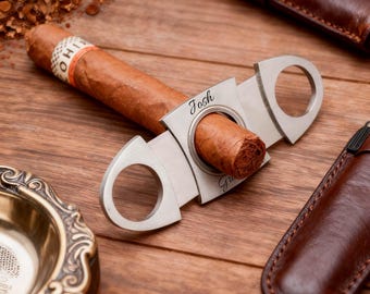 Benutzerdefinierte Edelstahl Zigarrenschneider, Groomsmen Geschenk für Junggesellenabschied, Hochzeitsfeier Geschenk für ihn, benutzerdefinierte Name Datum