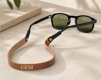 Personalized Full Grain Genuine Leather Strap for Sunglasses,Leather Sunglass Strap,Sunglass retainer,Leather eyewear retainer