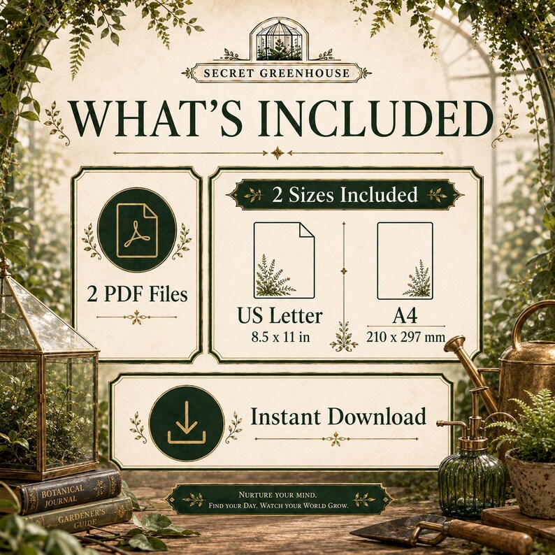 30-day Habit Tracker, Secret Greenhouse Printable PDF, Goodnotes ...
