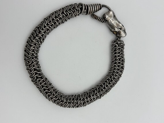 Vintage Sterling Silver Snake Link Bracelet