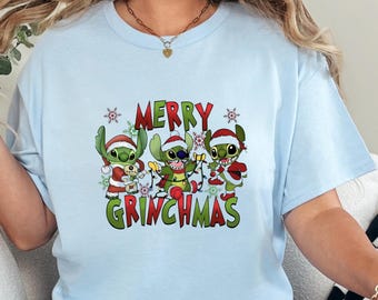 Stitch Disney Shirt, Disney Lillo and Stitch Sweatshirt, Stitch Hoodie,Funny Disney Tshirt, Marry Chirstmas, Christmas Hoodie