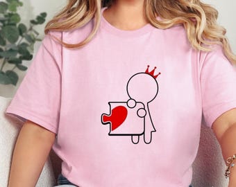 Sudadera con capucha Love Heart Puzzle, para San Valentín