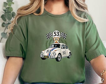 Sudadera de Herbie, sudadera con capucha de Disney, camiseta divertida, camiseta de Volkswagen, sudadera con capucha de cuello redondo