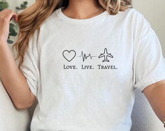 Sudadera con capucha Love Live Travel, divertida sudadera con cuello redondo, divertida camiseta