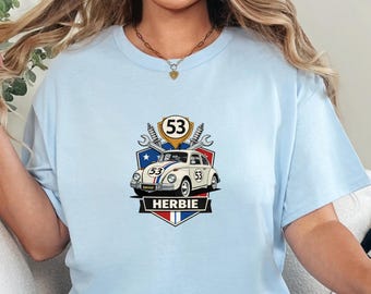 Sudadera de Herbie, sudadera con capucha de Disney, camiseta divertida, camiseta de Volkswagen, sudadera con capucha de cuello redondo