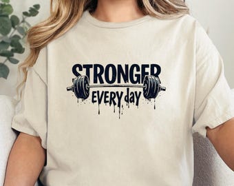 Sudadera gráfica Stronger Everyday, diseño de levantamiento de pesas