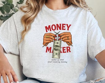Sudadera Money Maker, camiseta diferente, sudadera con cuello redondo, camiseta divertida
