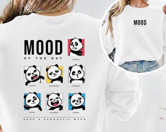 Sudadera con el estado de ánimo del día de Panda, divertida camiseta con gráficos de animales