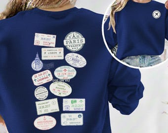 Sudadera con capucha de cuello redondo y monumentos de la ciudad, regalo de San Valentín.