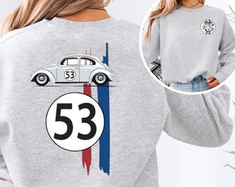 Sudadera de Herbie, sudadera con capucha de Disney, camiseta divertida, camiseta de Volkswagen, sudadera con capucha de cuello redondo