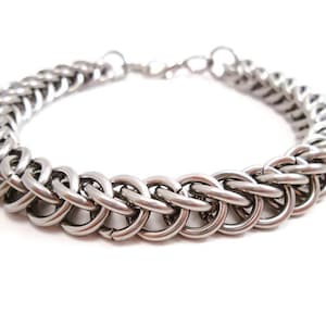 Stainless Steel Chain Bracelet, Men&#39;s Steel Bracelet, Men&#39;s Stainless Steel Bracelet, Masculine Bracelet, Stainless Steel Chainmail Bracelet