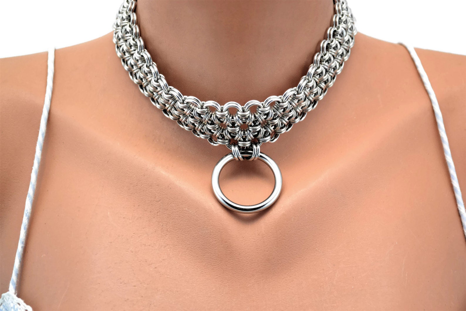 Silver BDSM Collar Metal BDSM Collar Discreet Discreet BDSM image 0.