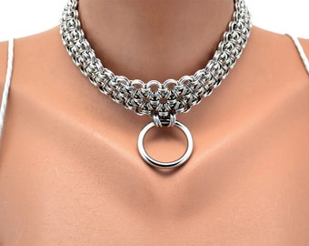 Silver BDSM Collar, Metal BDSM Collar Discreet, Discreet BDSM Collar, Silver Slave Collar, Silver Discreet Submissive Collar for Women