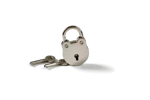 Round Silver Lock and Keys for Locking Collar Jewelry - Serenity