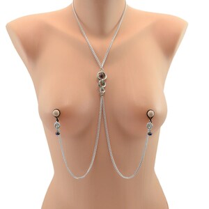 Sterling Silver Non Piercing Nipple Chain - Non Piercing Nipple Jewelry in Sterling Silver - Adjustable No Piercing Nipple Jewelry - Mature