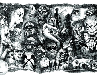 Horror Collage 13x19 Print