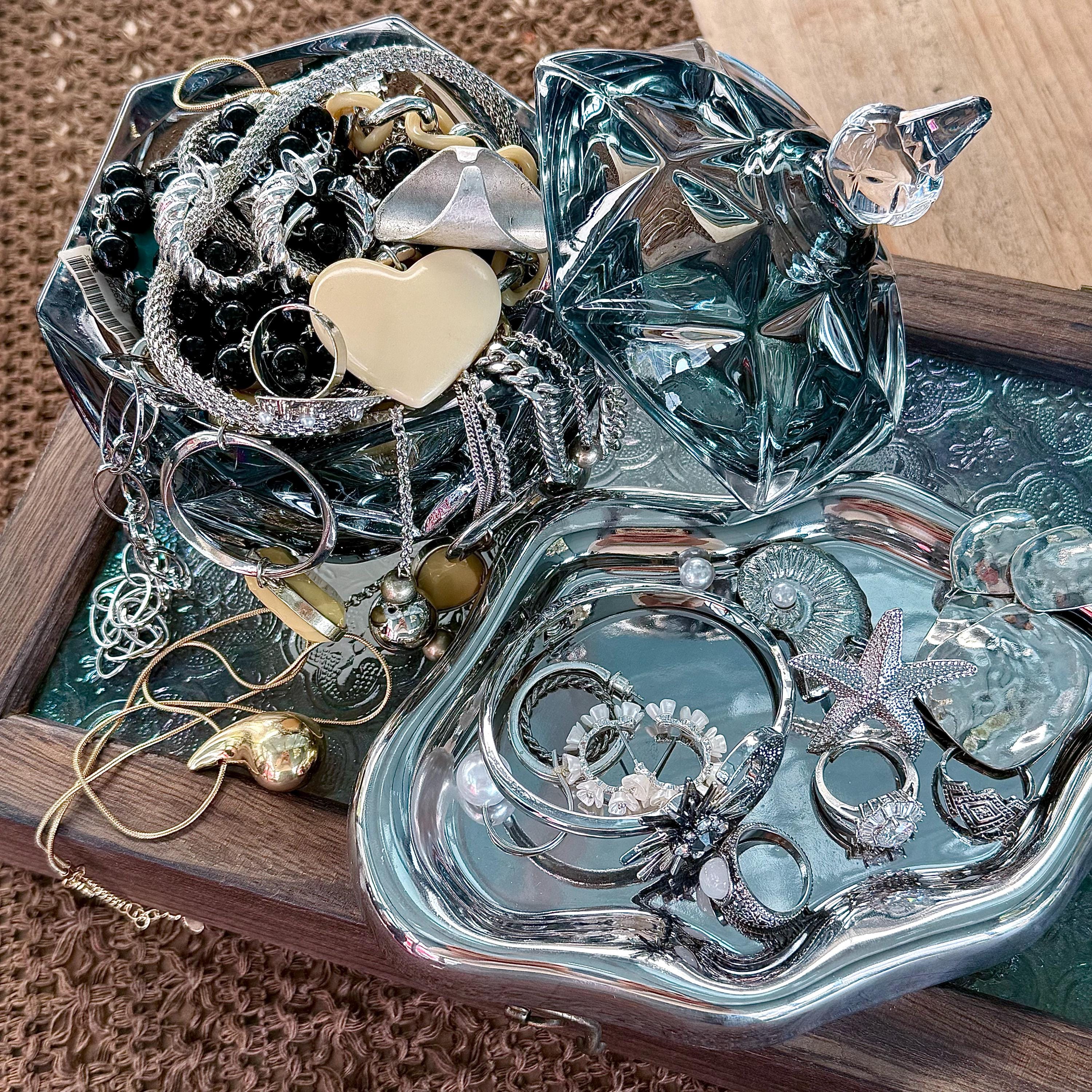 アクセサリーまとめ売り[mystery jewelry] © Mystery Silver Jewelry Jar| Surprise Necklace Earrings Rings Set