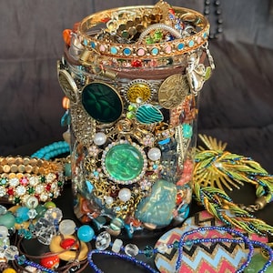 アクセサリーまとめ売り[mystery jewelry] © Mystery Silver Jewelry Jar| Surprise Necklace Earrings Rings Set