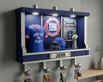 Personalisierter American Football Schlüsselhalter mit LED-Licht, Benutzerdefinierter Name 3D Gedruckte Wanddekoration, American Football Geschenk für Ihn