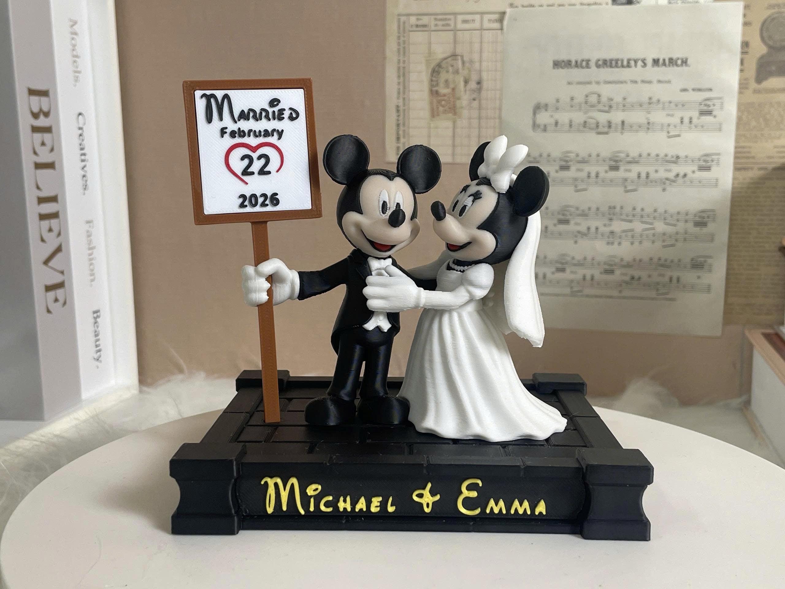 Cake toppers mickey and minnie wedding - Etsy 日本
