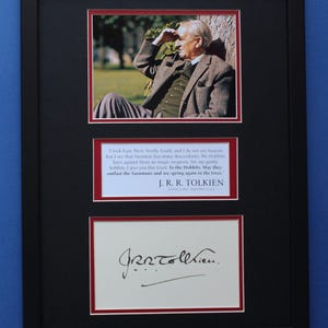 J.R.R. TOLKIEN autografmontre Unik konstmuseumsutställning Stil B