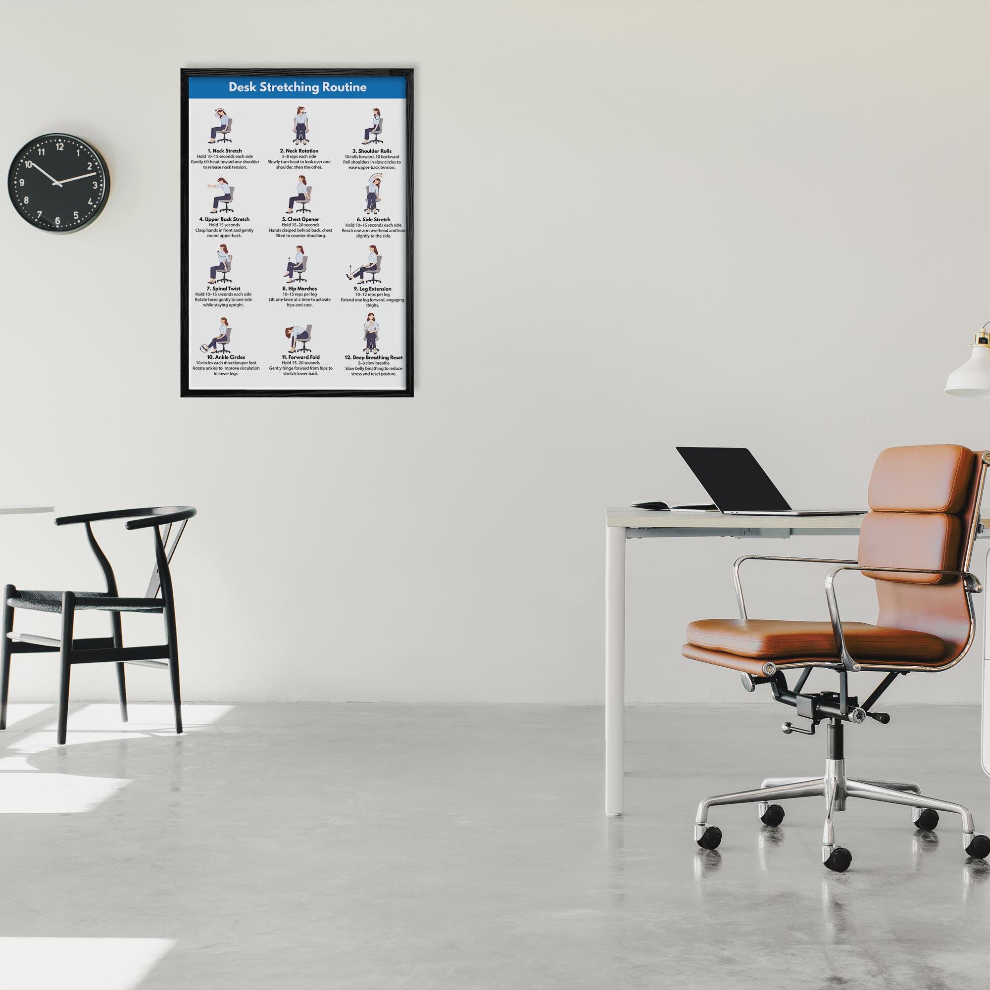 Desk Stretch Routine, Stretches for Office Workers, PDF Digital