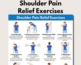 Shoulder Pain Relief Exercises PDF, Stretches for Shoulders (Digital download)