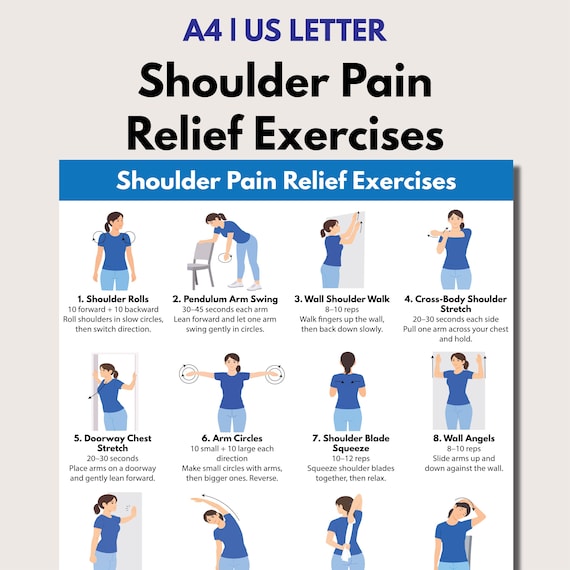 Shoulder Pain Relief Exercises, Stretches for Shoulders (PDF Download)