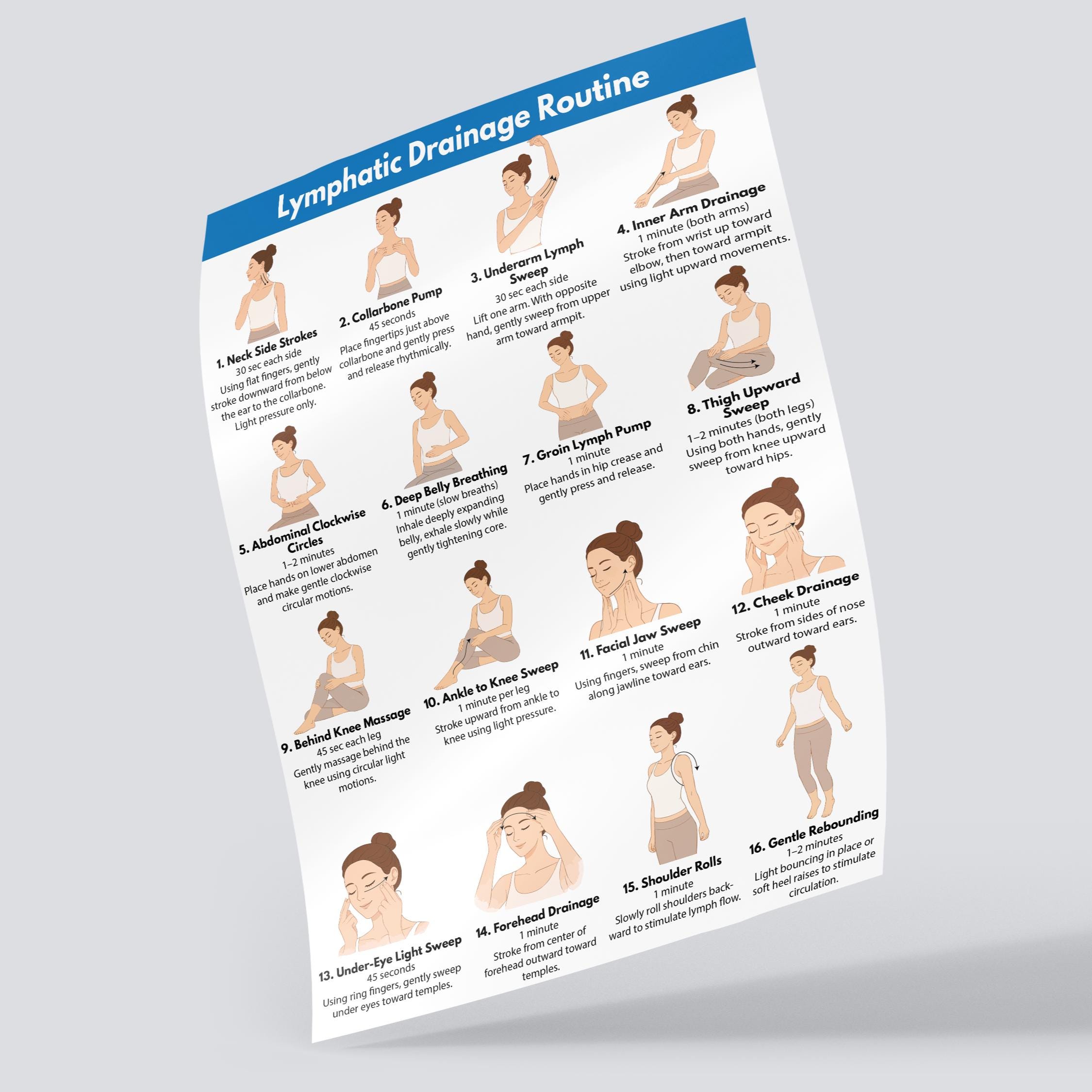 Lymphatic Drainage Massage, Self Lymphatic Face Detox, Gentle ...